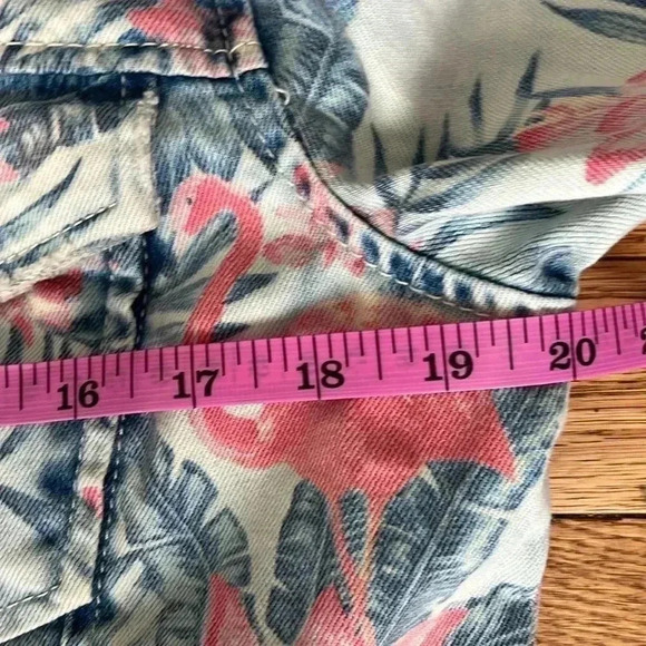 [S]Billy. T Tropical Floral  Embroidered Denim Jacket - Picture 13 of 16